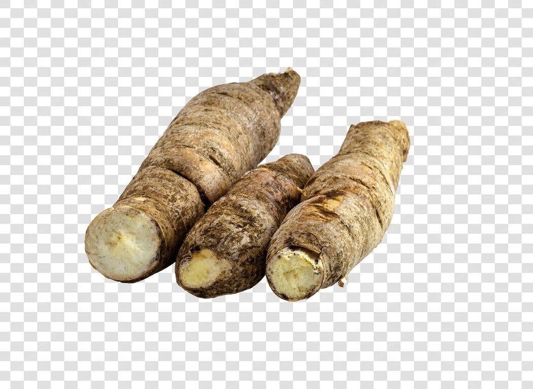 Foto de Alimento Mandioca Aipim Raiz Vegetal Nutritivo Marrom PNG com fundo transparente