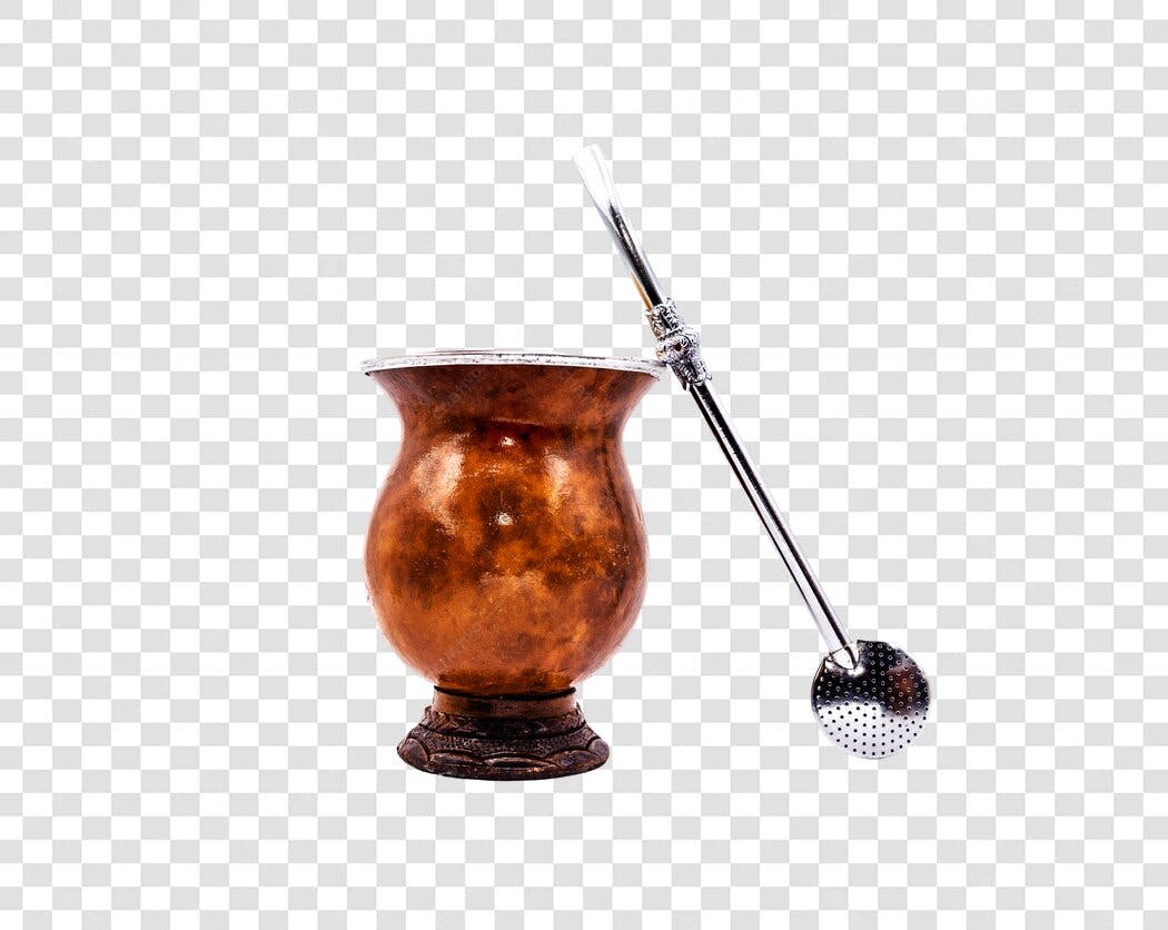Ícone de Mate Chimarrão Cuia e Bomba de metal PNG com fundo transparente