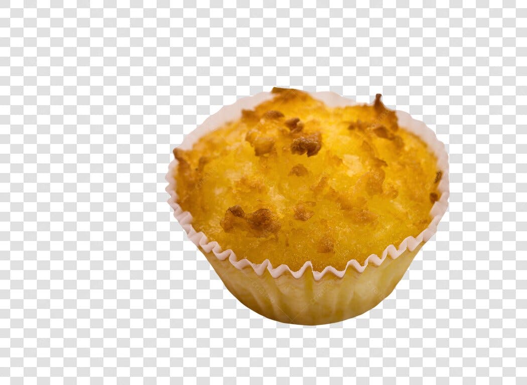 Comida Muffin Dourado para Cardápio e Promoção PNG com fundo transparente