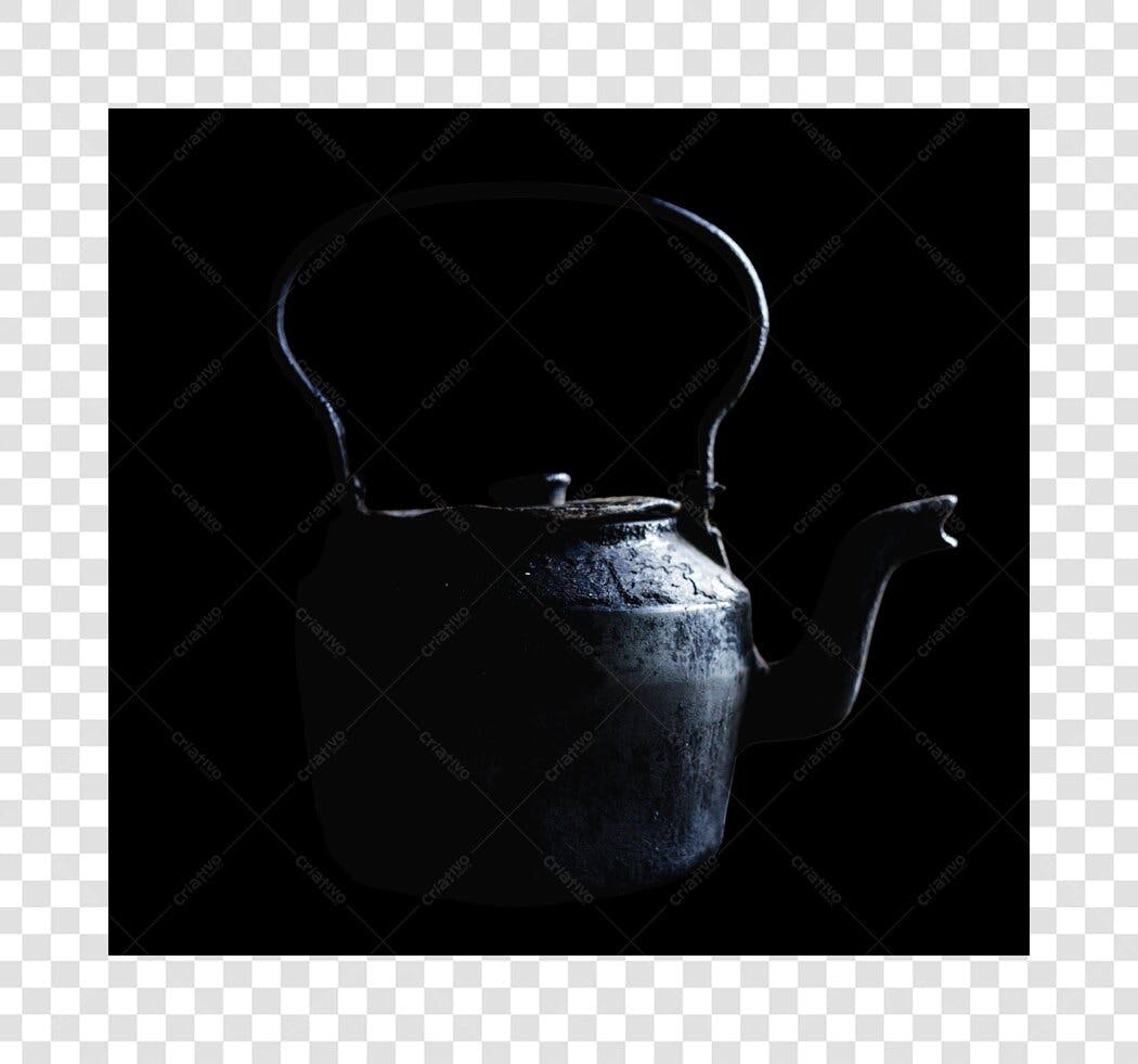 Objeto Bule de Chá Antigo Rústico Escuro PNG com Fundo Transparente