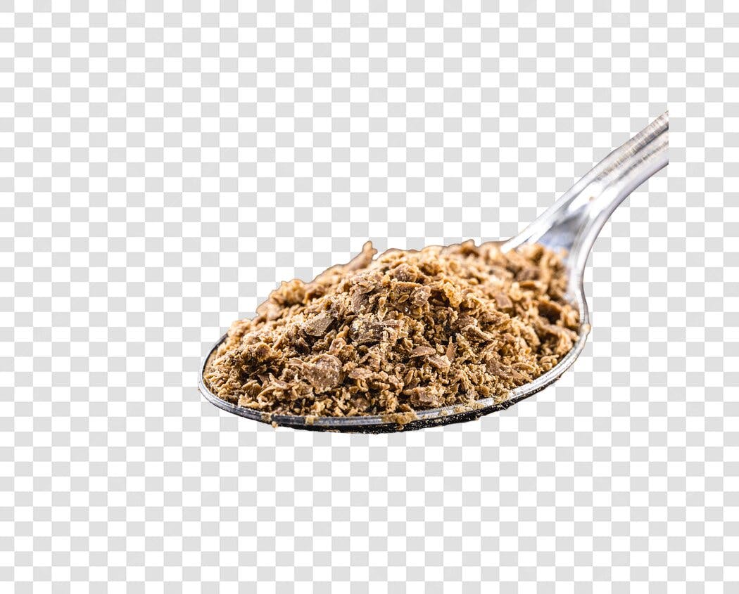 Ingrediente raspas de chocolate em colher PNG com fundo transparente