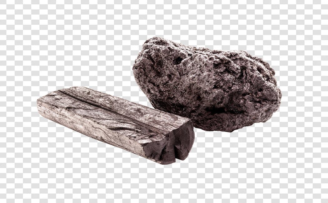 Pedaços de Carvão Preto e Cinza PNG com fundo transparente