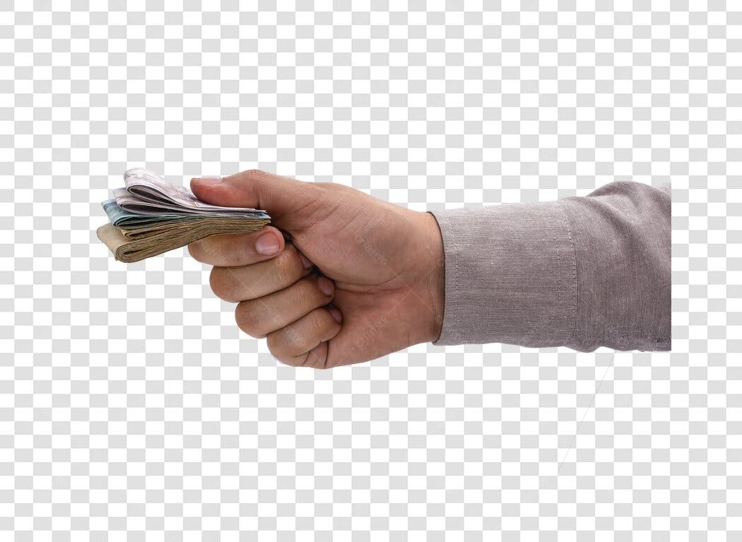 Elemento Gráfico Mão com Dinheiro para Negócios PNG com fundo transparente
