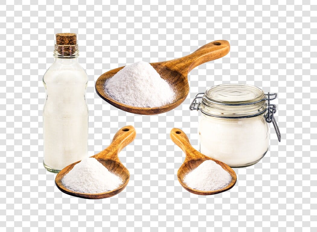 Imagem de Ingredientes de Cozinha Pó Branco Colheres Potes PNG com fundo transparente