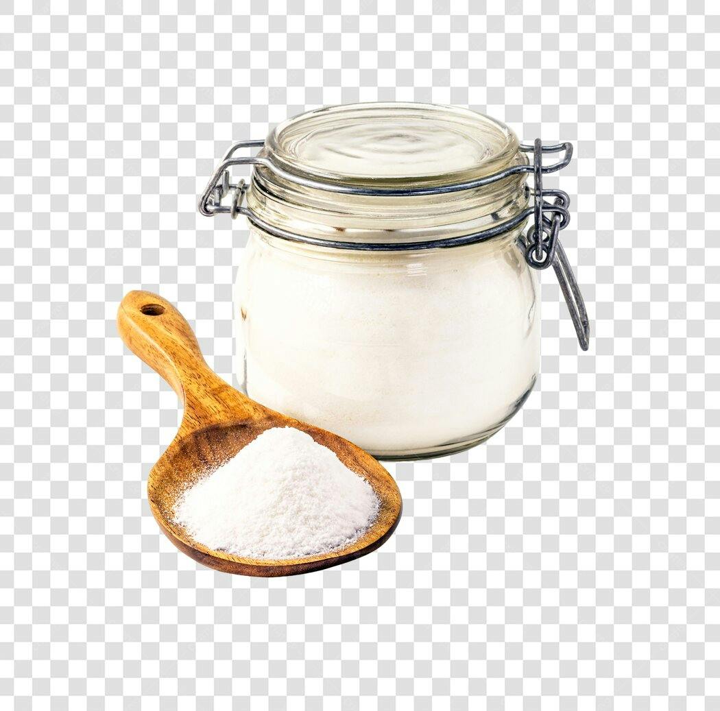 Ingrediente Culinário Farinha Branca Pote Colher de Madeira PNG com fundo transparente