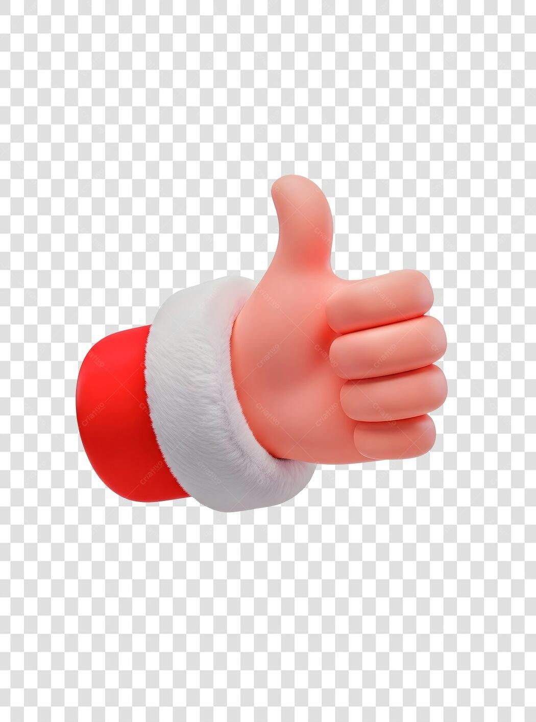 Ícone 3D sinal de positivo Papai Noel Natal PNG com fundo transparente