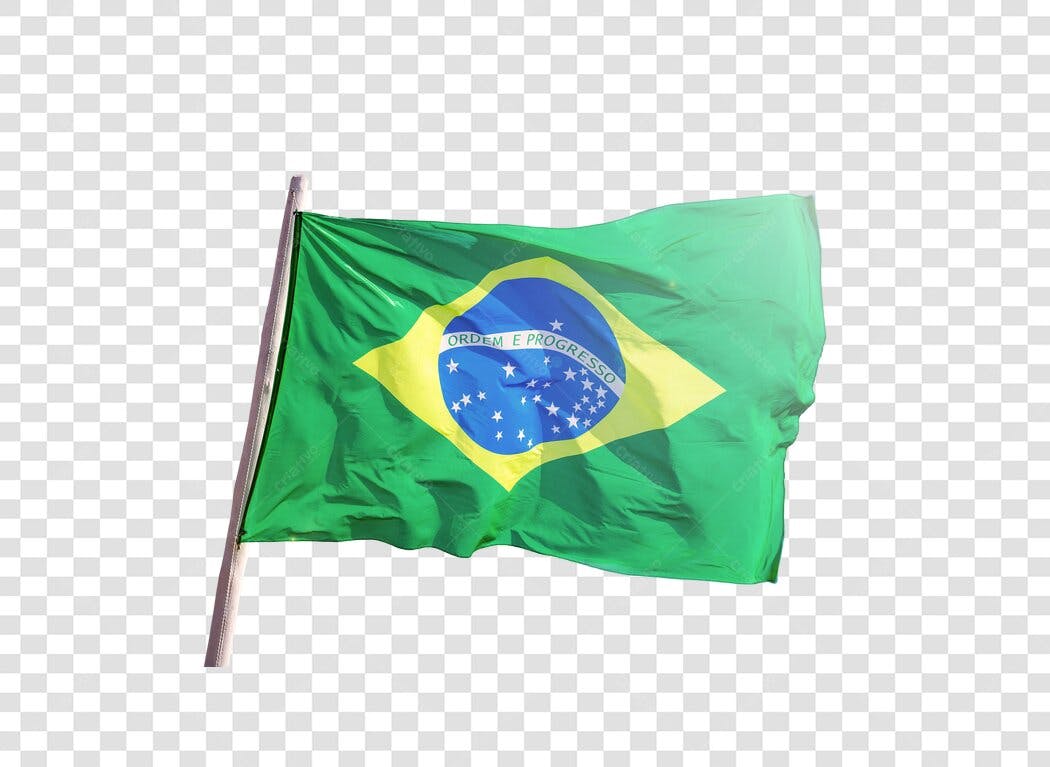 Bandeira do Brasil verde amarela azul PNG com fundo transparente para celebrações