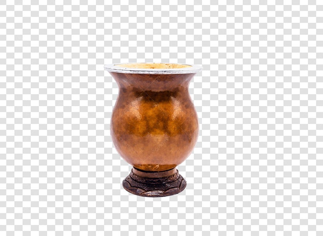 Objeto Cuia de Chimarrão Marrom Detalhada PNG com fundo transparente