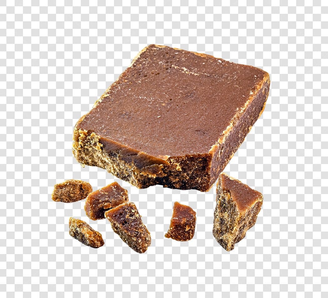 Imagem de Estoque Bloco de Açúcar Mascavo com Pedaços Marrons PNG com fundo transparente