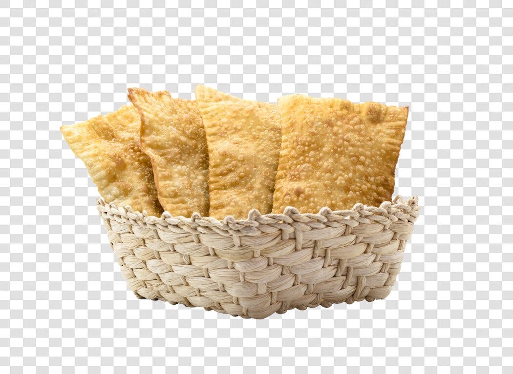 Cesta de Pastéis Fritos Dourados PNG com fundo transparente