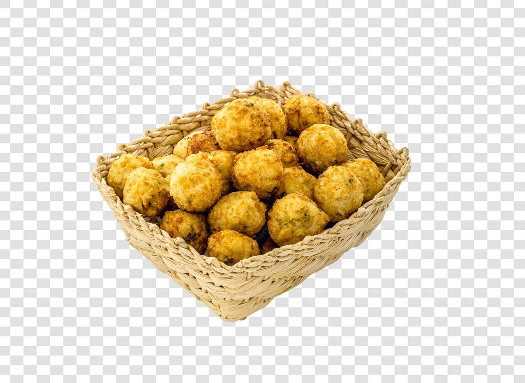 Elemento Gráfico Cesta de Bolinhos Fritos PNG com fundo transparente