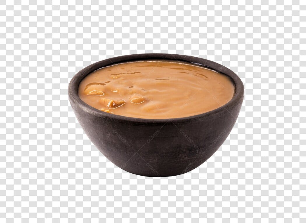 Molho de Amendoim em Tigela Escura PNG com fundo transparente
