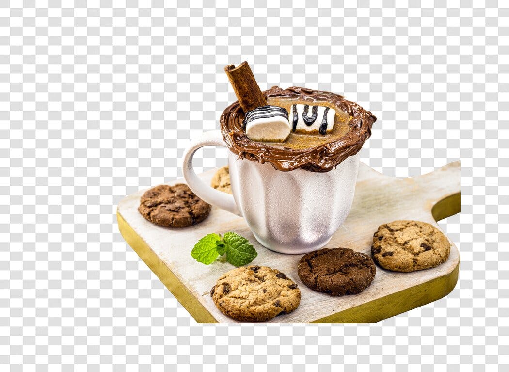 Post Instagram Chocolate Quente e Cookies Canela PNG com fundo transparente