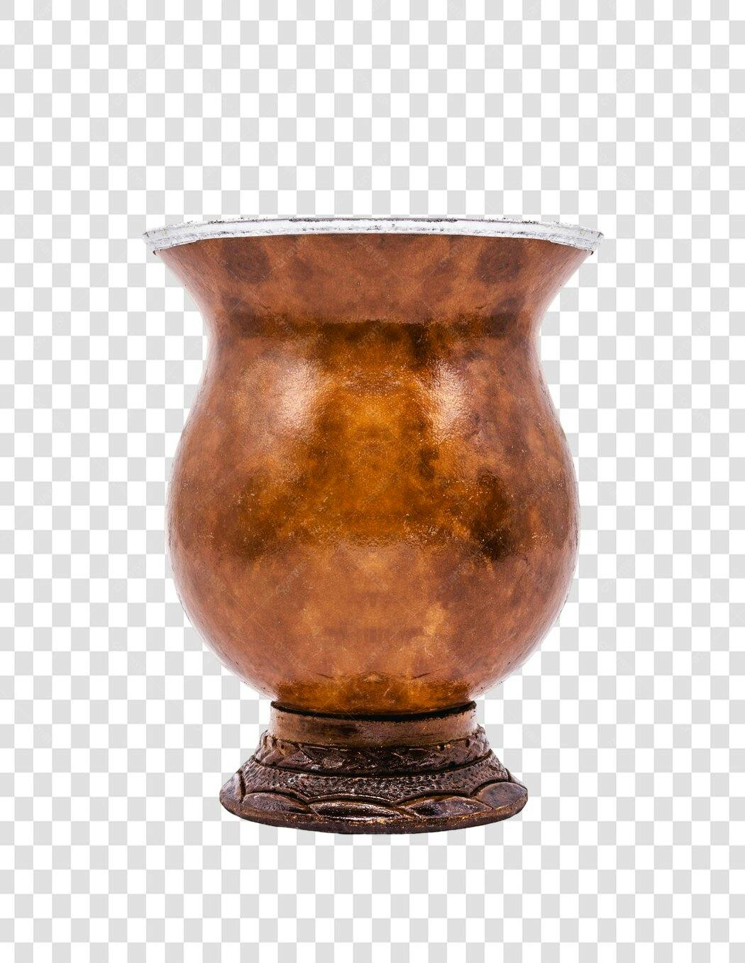 Elemento gráfico Cuia de chimarrão marrom tradicional PNG com fundo transparente