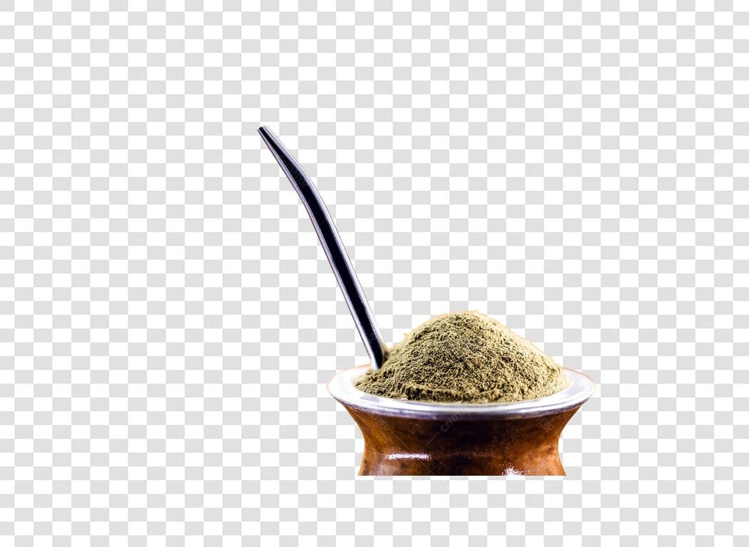 Elemento Gráfico Cuia de Chimarrão Erva Mate e Bomba PNG com fundo transparente