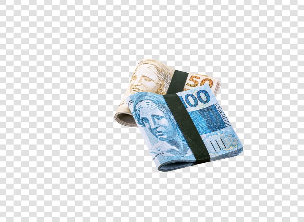 Notas de Real 50 e 100 Reais Brasileiros PNG com fundo transparente