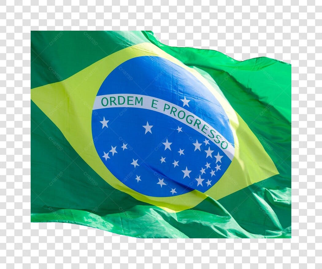 Bandeira do Brasil oficial ondulação para eventos PNG com fundo transparente