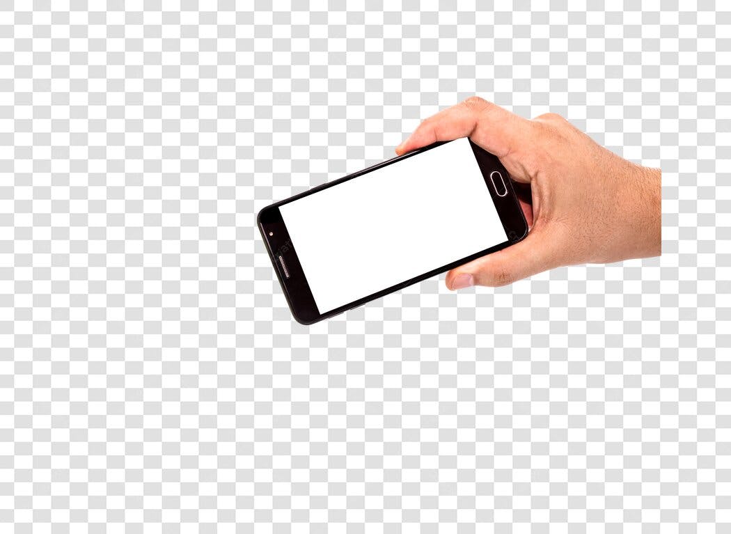 Mockup de Smartphone com tela branca para design PNG com fundo transparente
