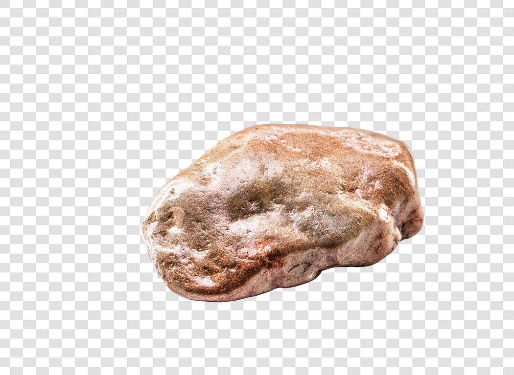 Elemento gráfico rocha natural em tons terrosos PNG com fundo transparente