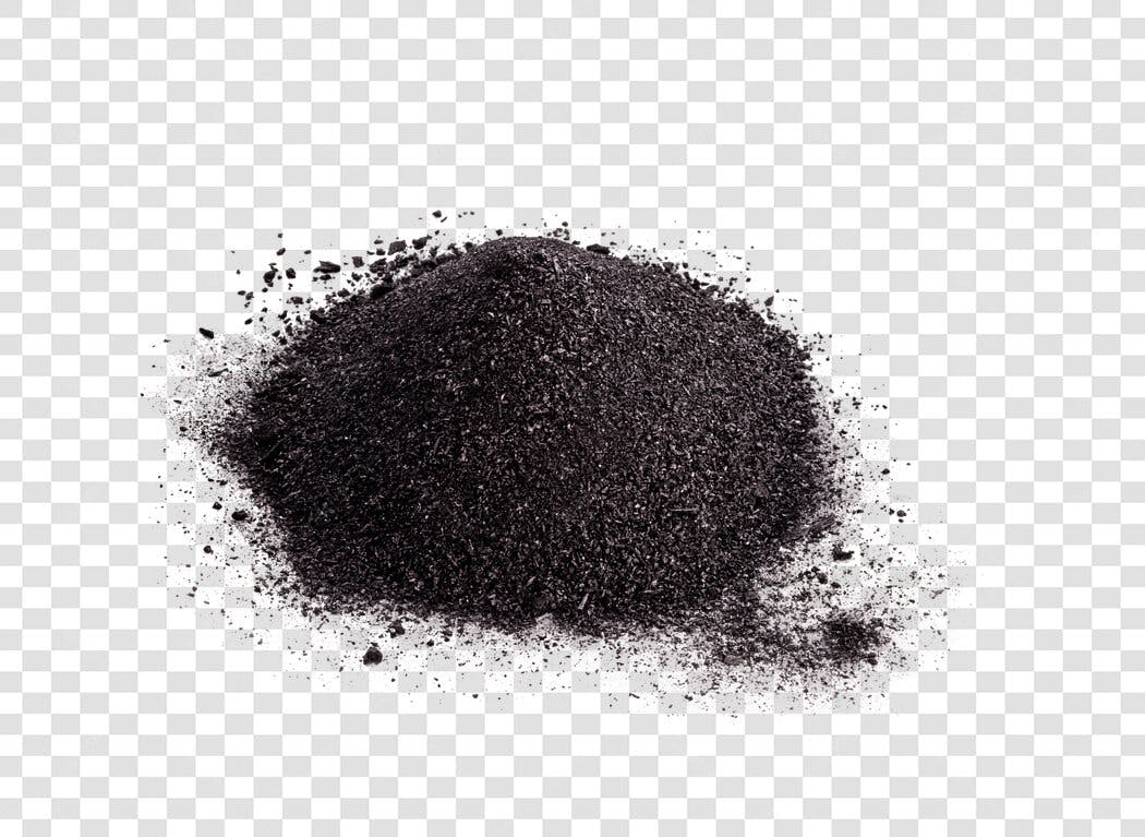 Elemento gráfico pó de carvão preto para indústria PNG com fundo transparente