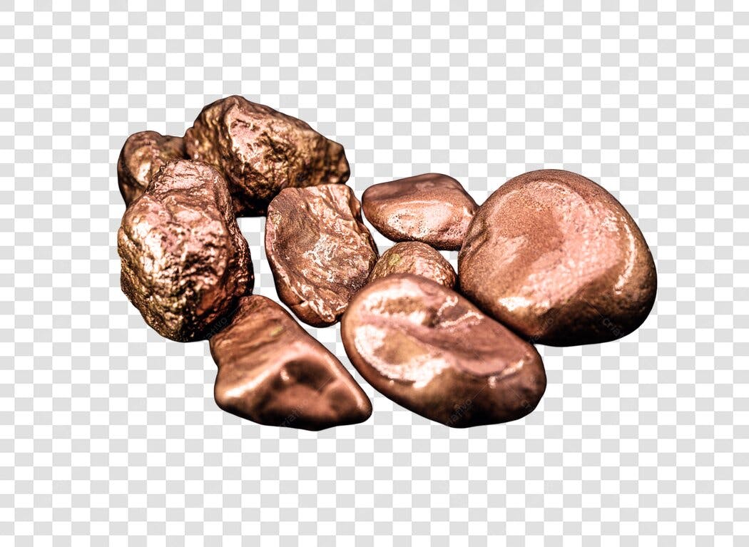 Elemento gráfico Nuggets de Cobre Minério Metálico PNG com fundo transparente