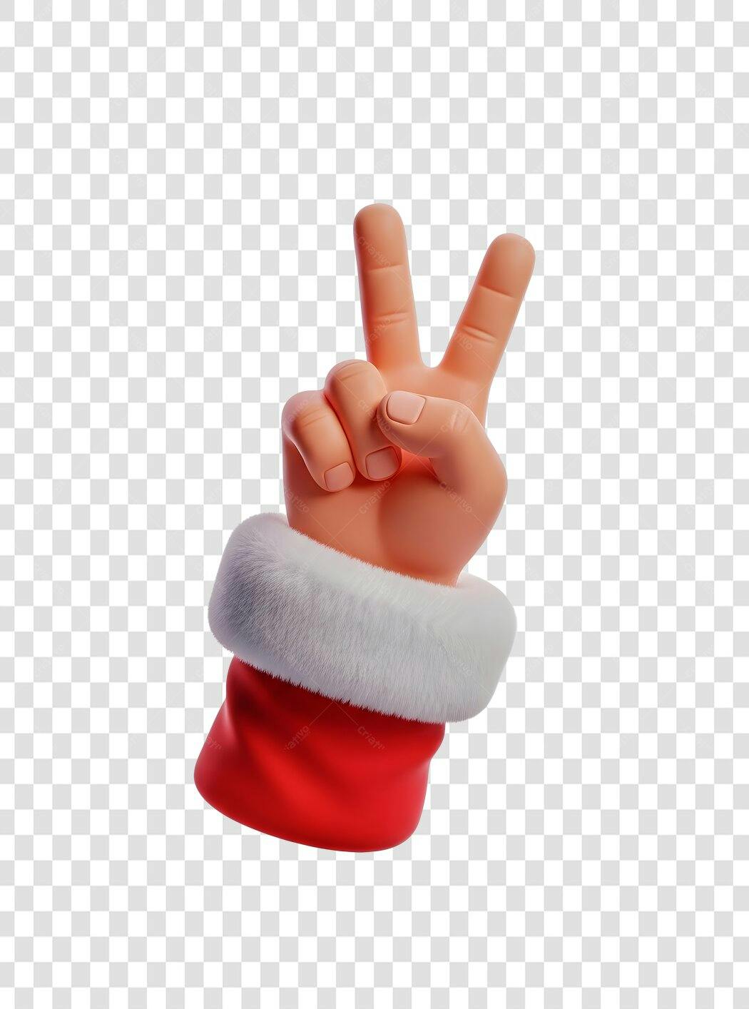 Icone Mão Papai Noel Sinal da Paz Natal PNG com fundo transparente