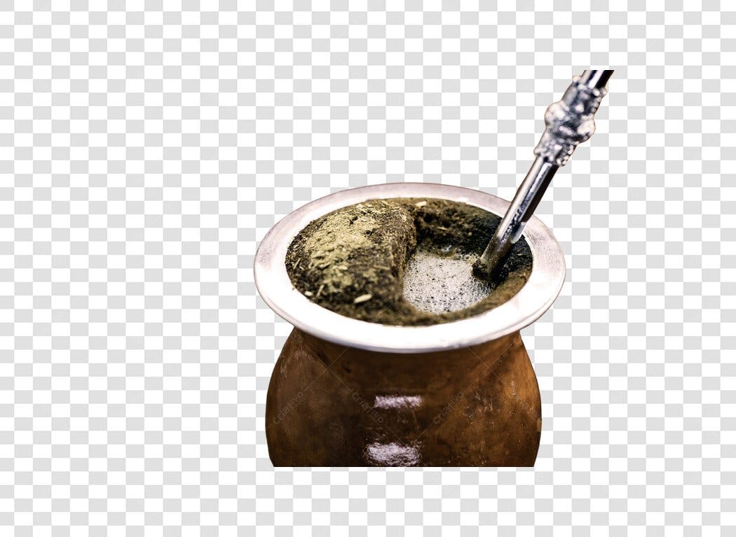 Elemento gráfico Chimarrão tradicional com cuia e bomba PNG com fundo transparente