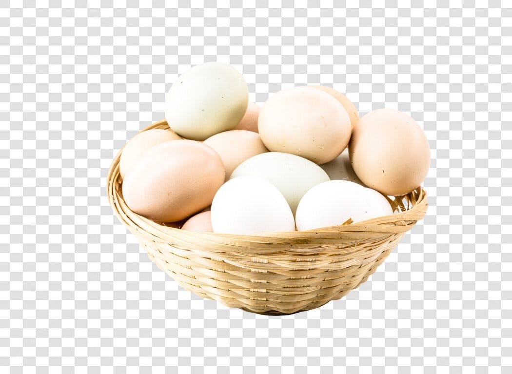 Elemento gráfico Cesta de Ovos da Fazenda para Páscoa PNG com fundo transparente