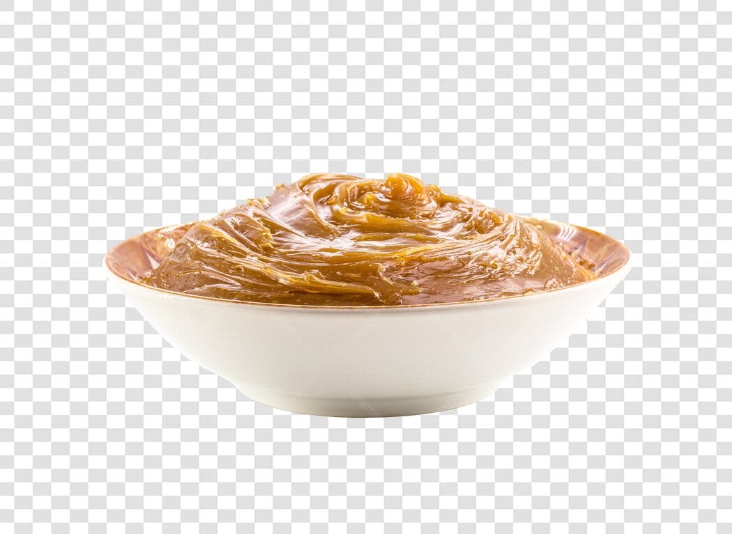 Doce de Leite Cremoso em Tigela PNG com fundo transparente