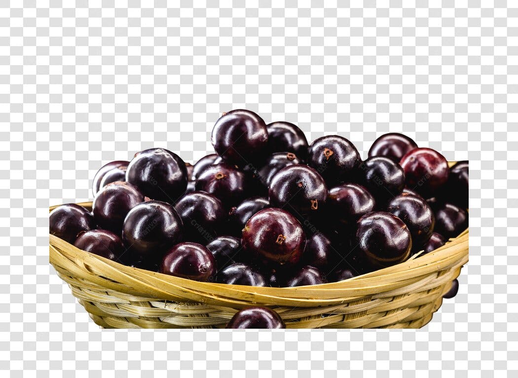 Imagem de Jabuticabas frescas na cesta PNG com fundo transparente