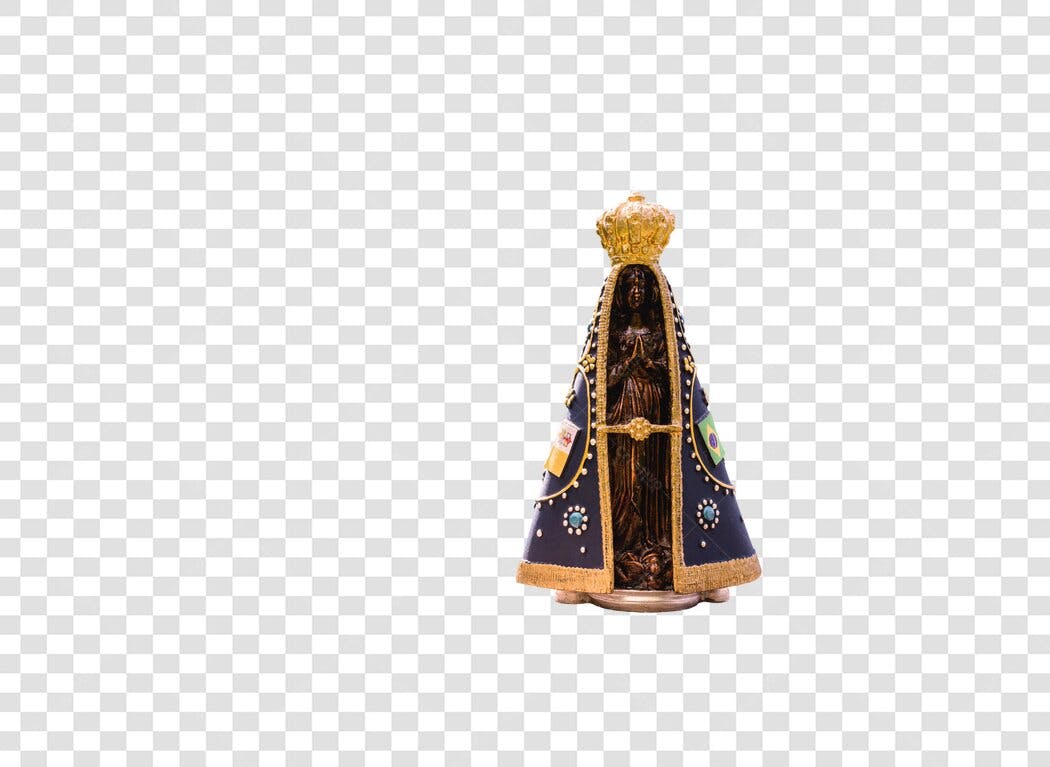 Icone Nossa Senhora Aparecida manto azul e coroa dourada PNG com fundo transparente