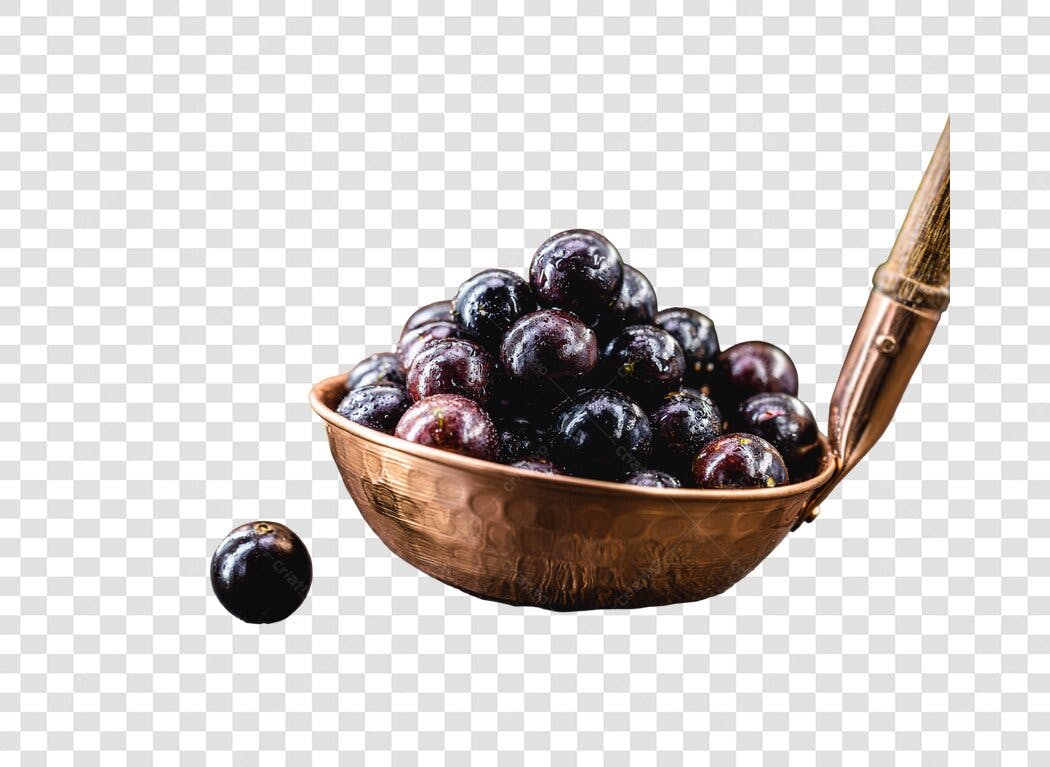 Elemento gráfico Jabuticabas frescas em concha de cobre PNG com fundo transparente