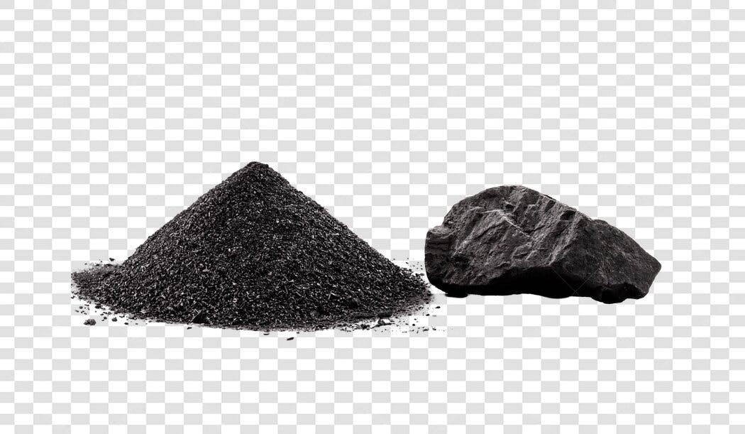 Recurso Carvão Mineral em Pó e Pedra Bruta PNG com fundo transparente