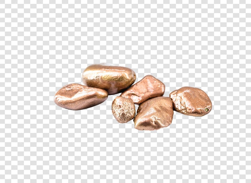 Objeto Pepitas de Cobre Brilhantes Marrom Metalizado PNG com fundo transparente