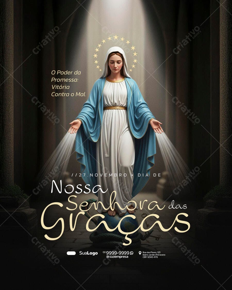 Post Social O Poder da Promessa Nossa Senhora das Graças PSD Editável