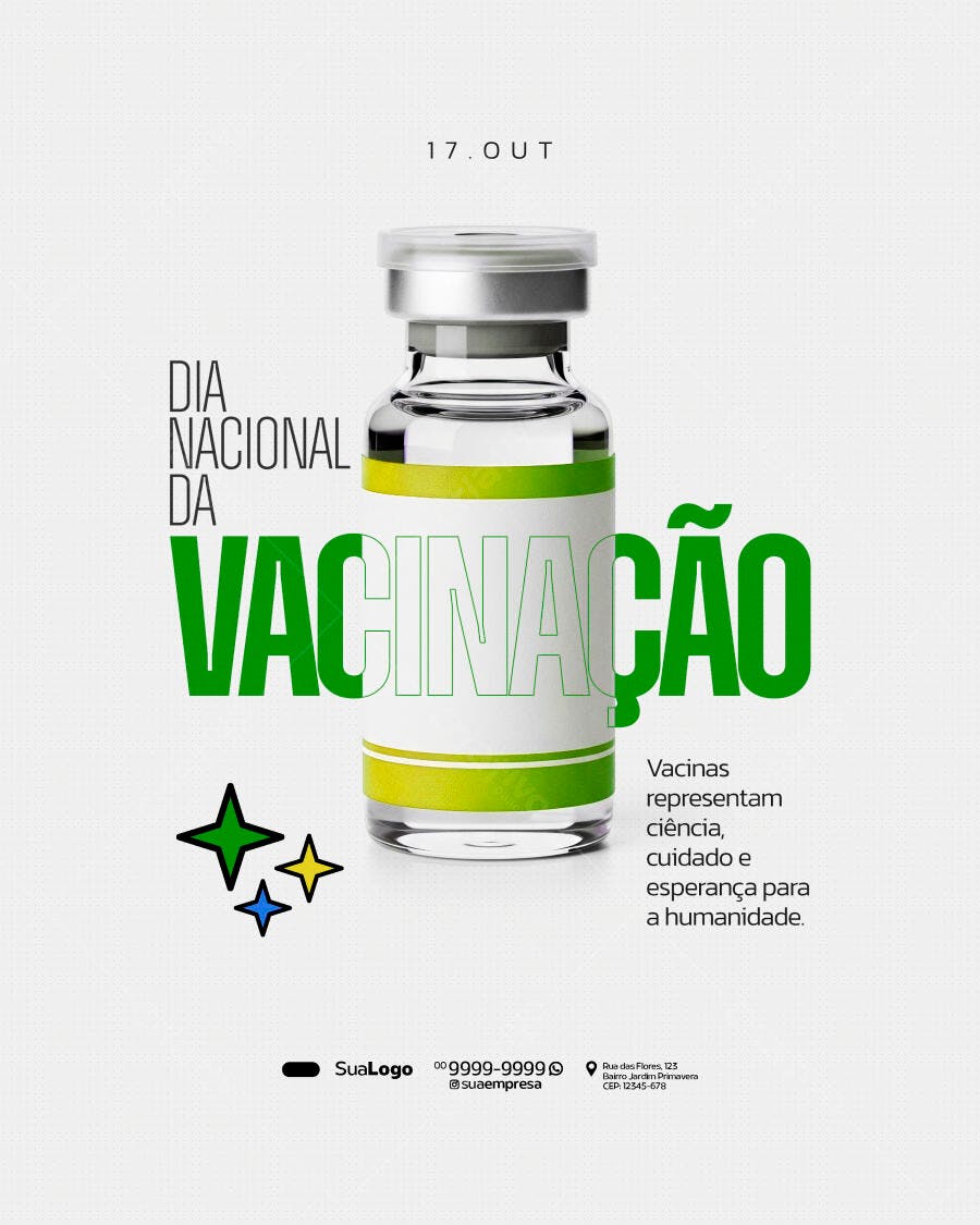 Flyer Dia Nacional da Vacinação Psd Editável