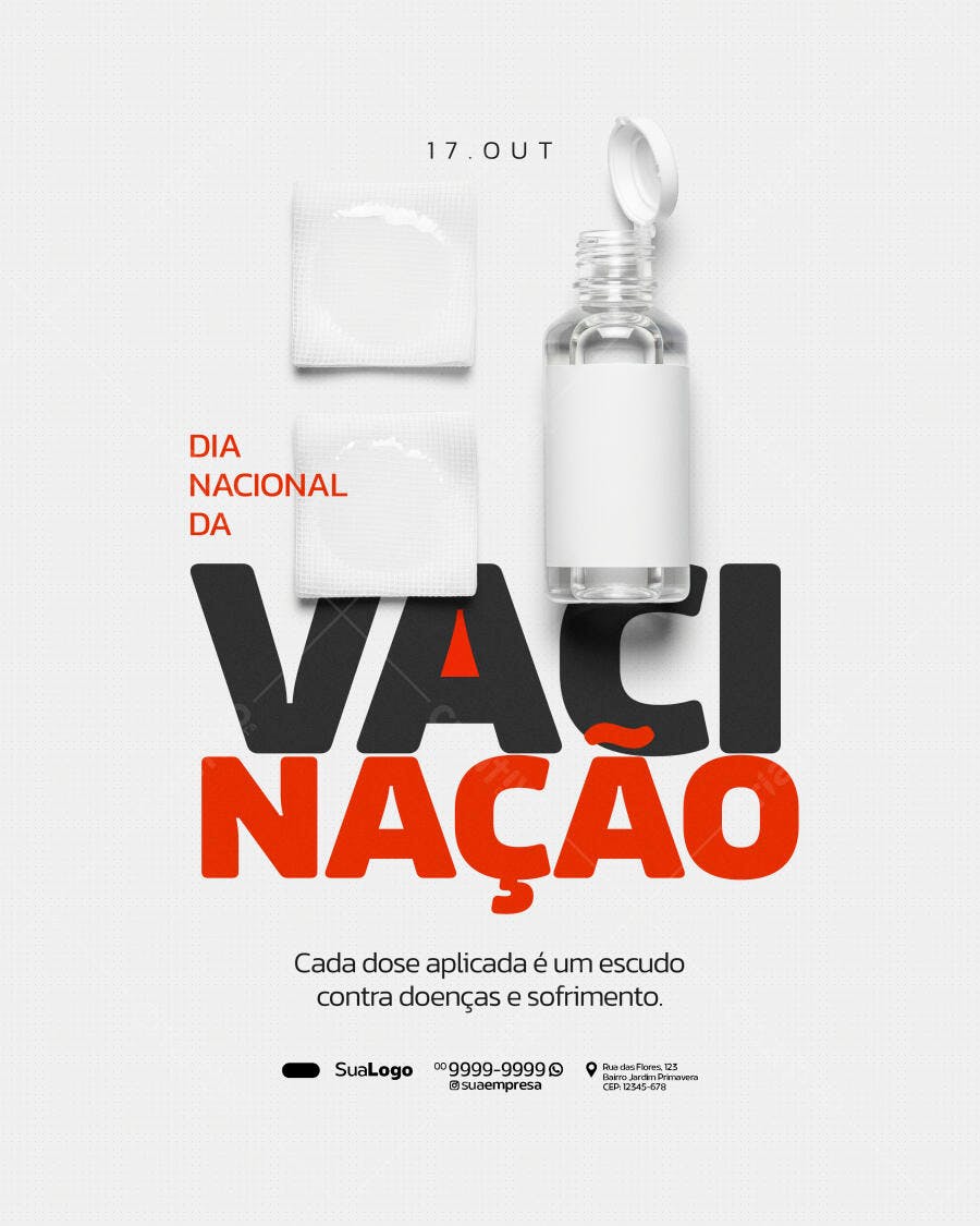 Flyer Dia Nacional da Vacinação PSD Editável