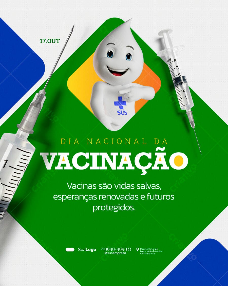Flyer Dia Nacional da Vacinação PSD Editável
