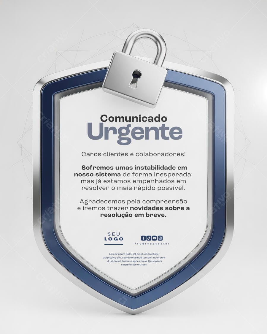 Comunicado Urgente de Segurança Digital PSD Editável