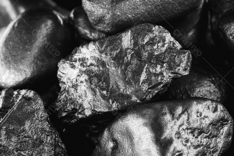 Carvão mineral preto bruto empilhado textura áspera para energia industrial