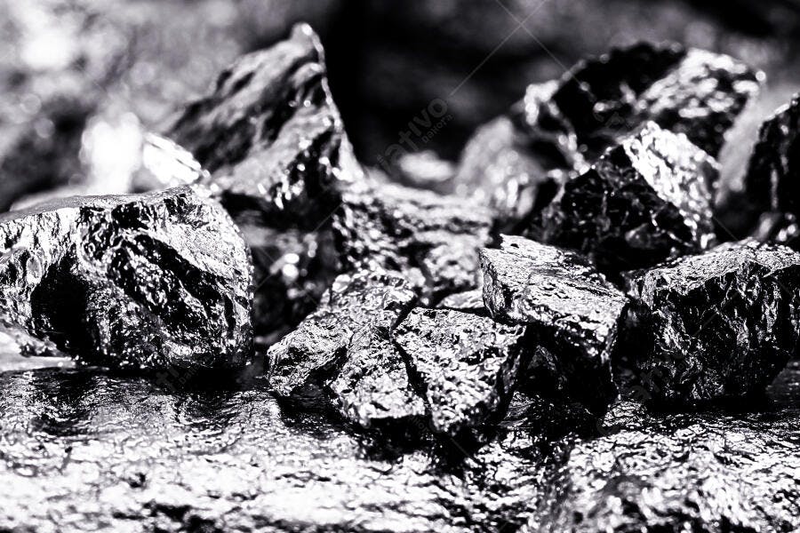 Minério de carvão bruto pedras escuras com detalhes de textura industrial