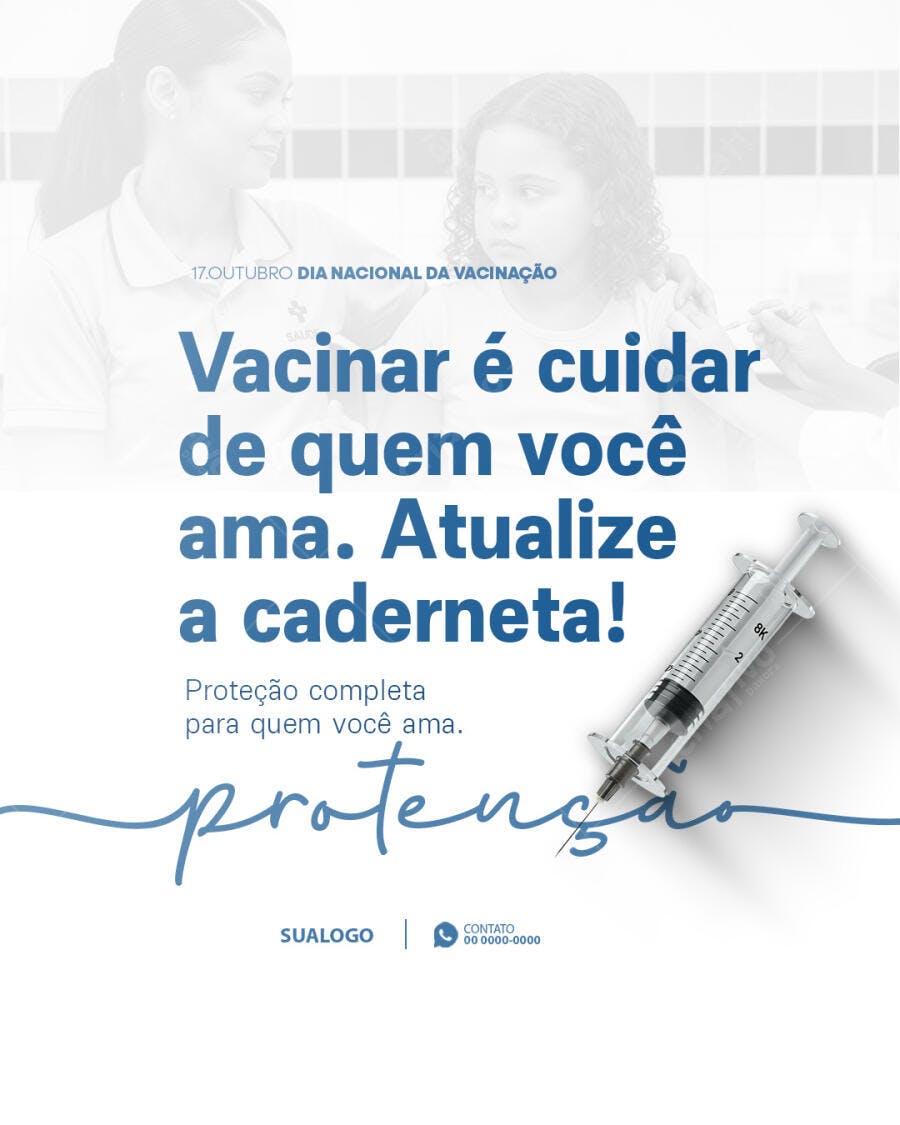 Flyer Vacinação Dia Nacional PSD Editável