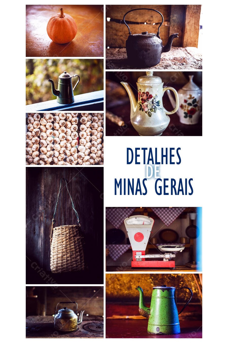 Detalhes de Minas Gerais objetos rústicos culinária e artesanato tradicional