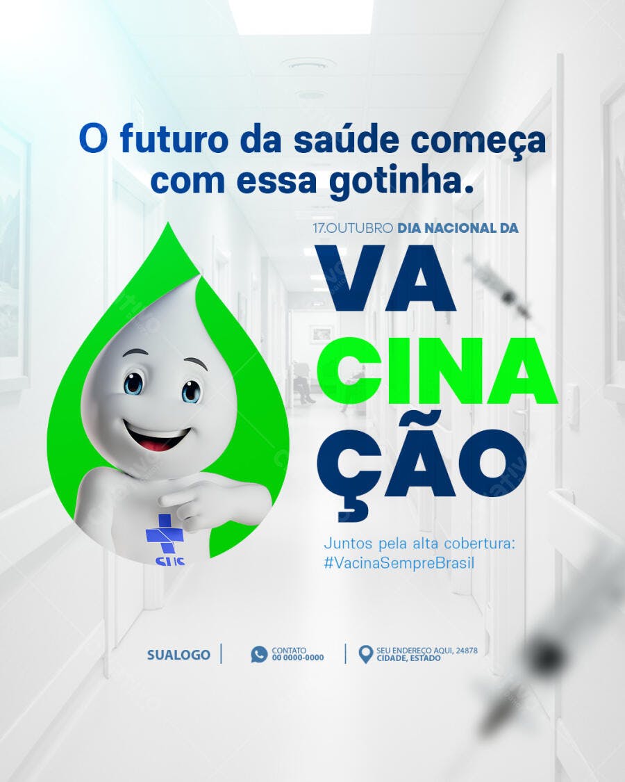 Flyer Dia Nacional da Vacinação PSD Editável