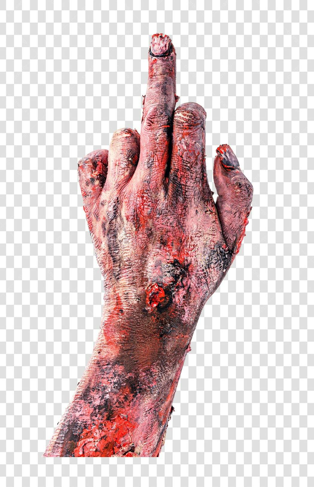Elemento gráfico mão de zumbi sangrenta Halloween PNG com fundo transparente