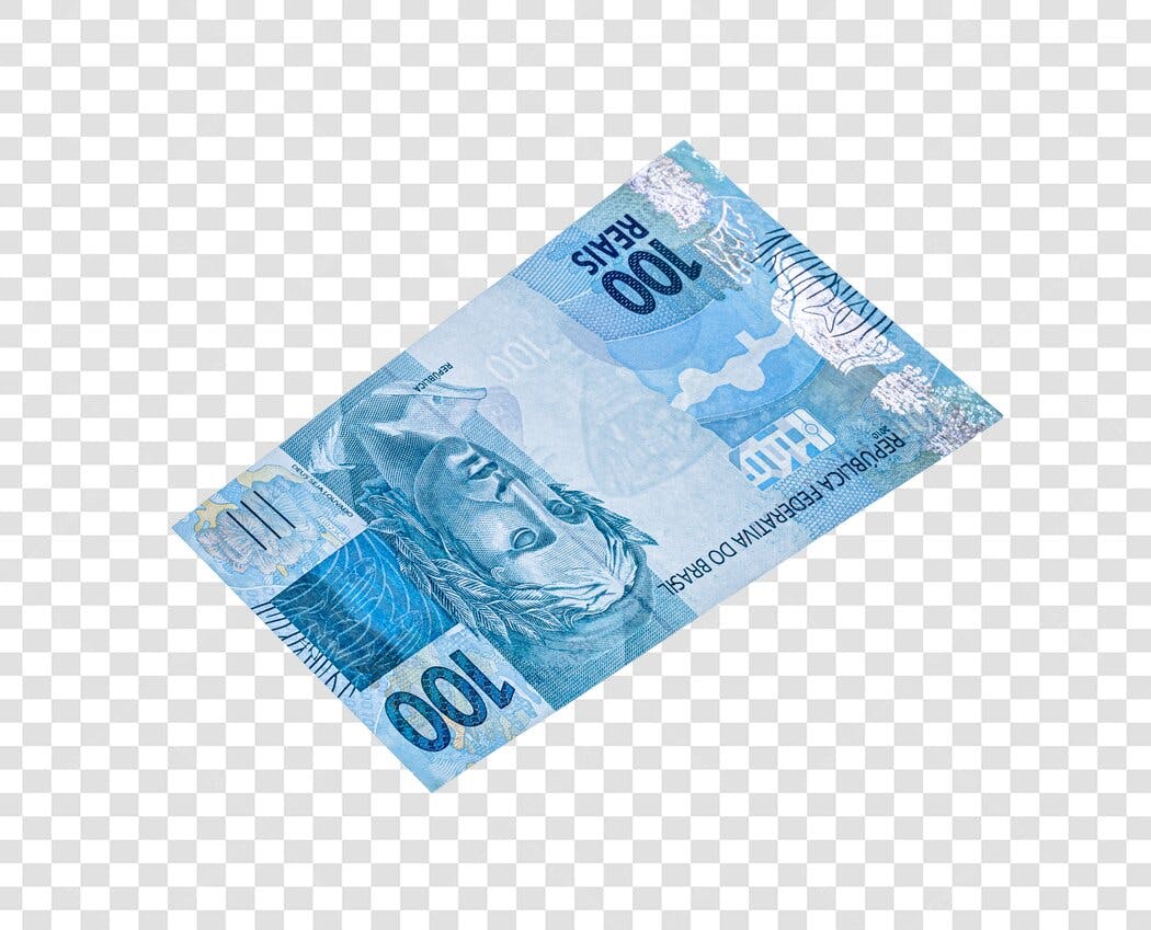 Cédula de 100 Reais Dinheiro Brasileiro para Negócios PNG com fundo transparente