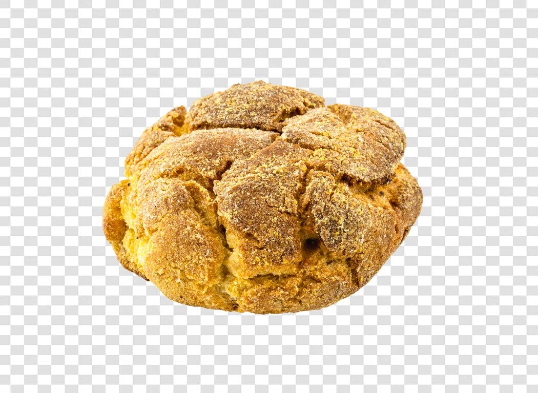 Alimento Bolo de Fubá Rústico Amarelo Dourado PNG com fundo transparente