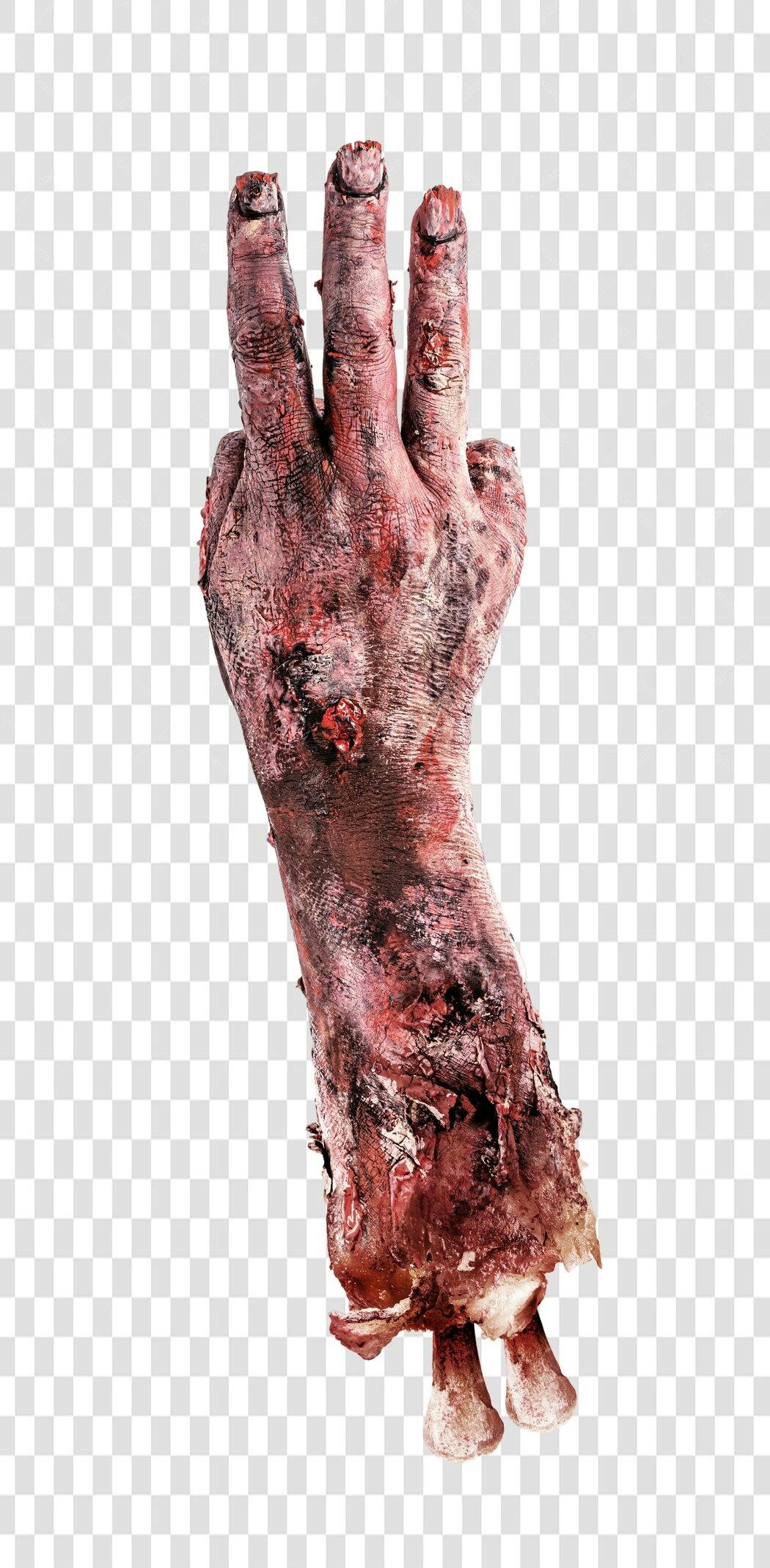 Gráfico Mão de Zumbi Decepada para Halloween PNG com fundo transparente