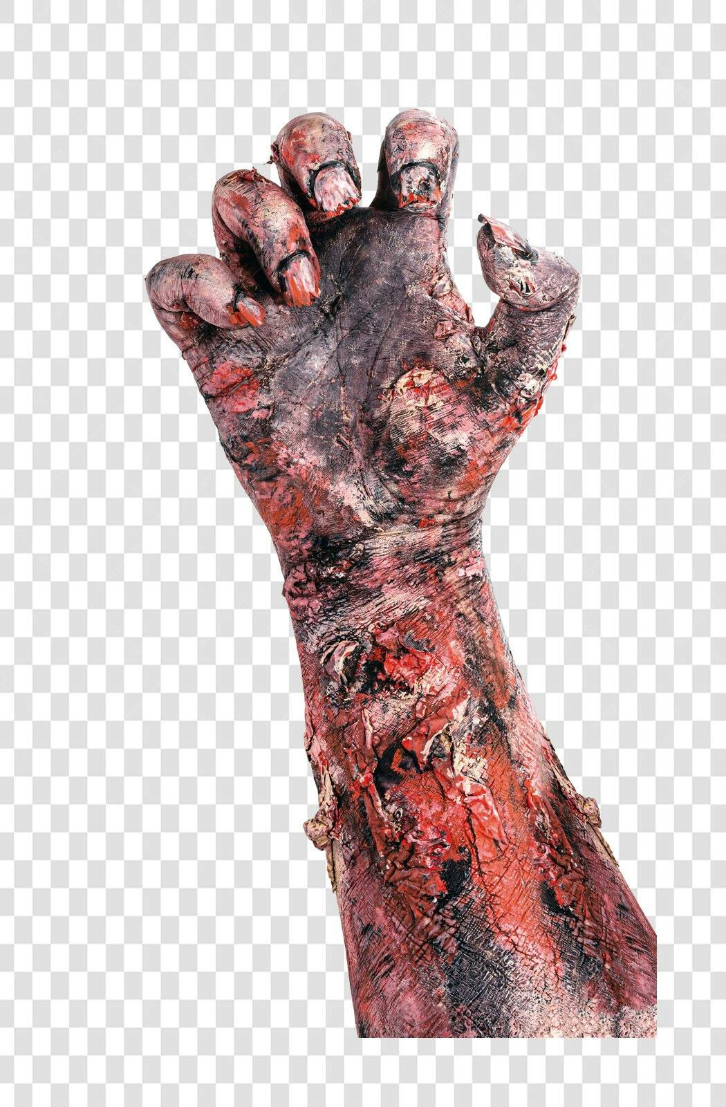 Ilustração de Mão Zumbi para Halloween PNG com fundo transparente