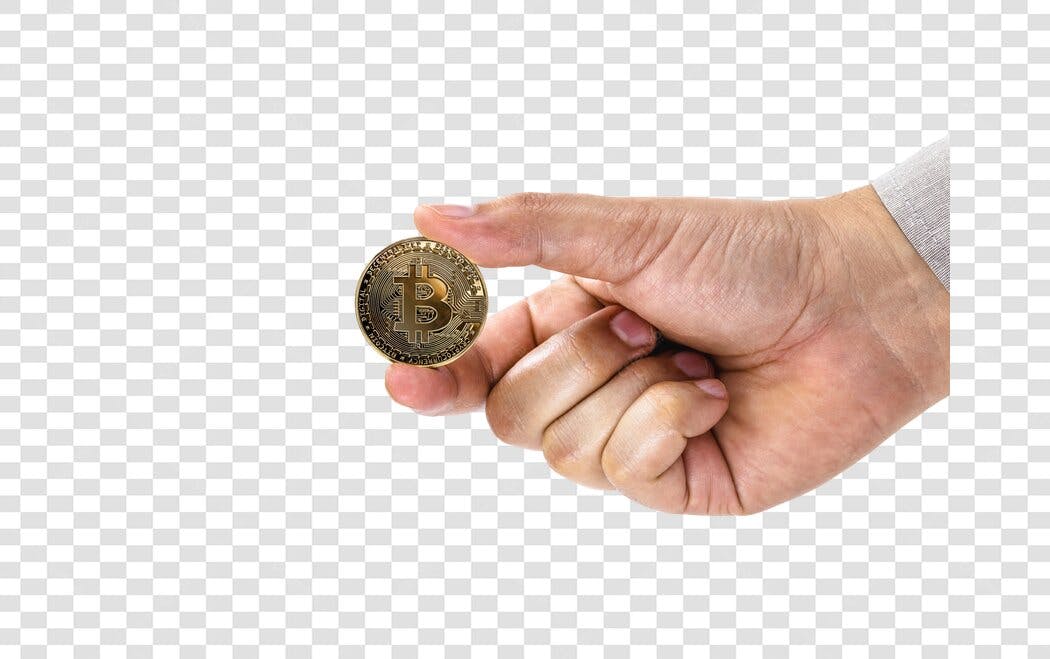 Elemento Gráfico Mão Segurando Bitcoin Dourado para Finanças PNG com fundo transparente